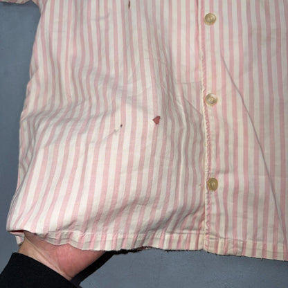 Vintage 50s Riley’s Mens S Pink White Stripe Loop Collar Shirt Rockabilly 1950s