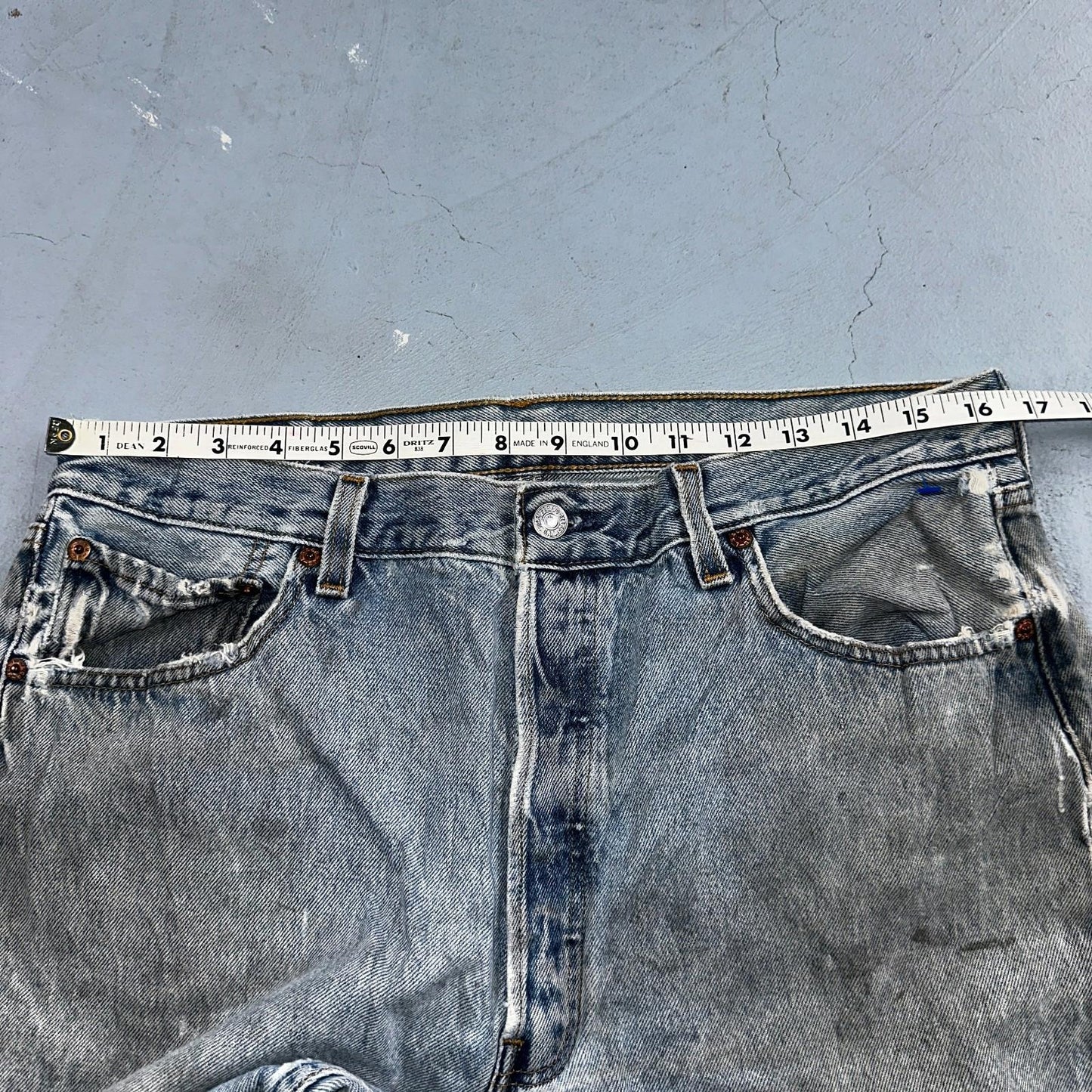 Levis 501 Vintage Y2K 90s XX Straight Leg Jeans Blue Light Wash 36x34 Act 33x32