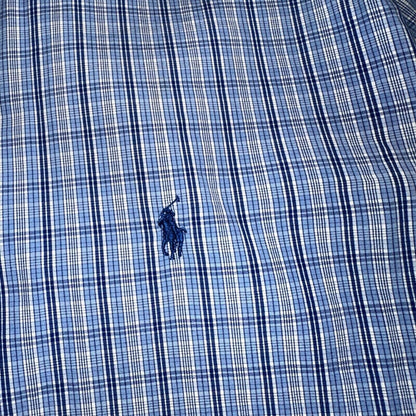 Ralph Lauren Polo VTG Button Down Shirt Men's M Blue Plaid Blake Two-Ply