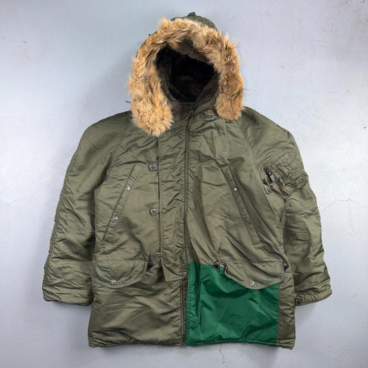 VTG 1960s USAF N-3B Parka Jacket Real Fur Air Force M 60s Air N3B Rare Coat
