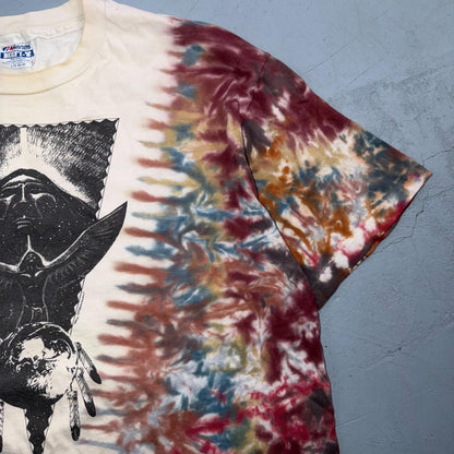 Tie Dye Native American Tribal VTG T Shirt 80s Hanes Beefy Art Single Stitch