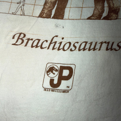 Jurassic Park VTG 1993 T Shirt Size Large Brachiosaurus Dinosaur Animals Humans
