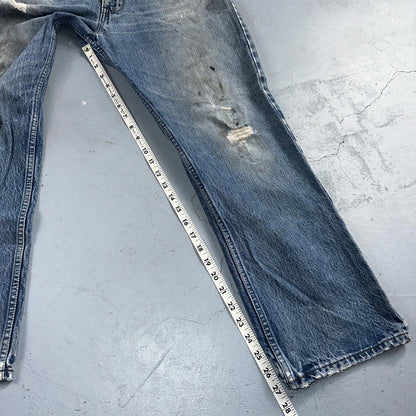 Levis 517 Vintage 80s USA Orange Tab Bootcut Flare Blue Worn Jeans Act 34x27