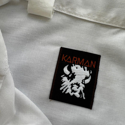 VTG 80s Karman Plain Shirt Mens Lot of 2 Tail Pearl Snap Button Up Poly Stained