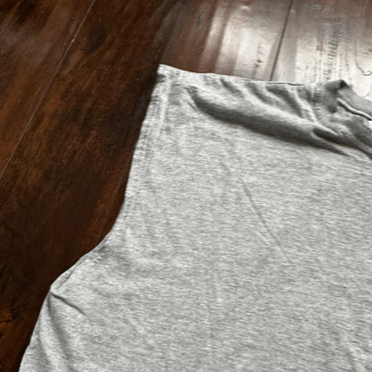 Nike Trashed Center Swoosh Vintage T Shirt 90s Basic Grey Gym Rat Stained