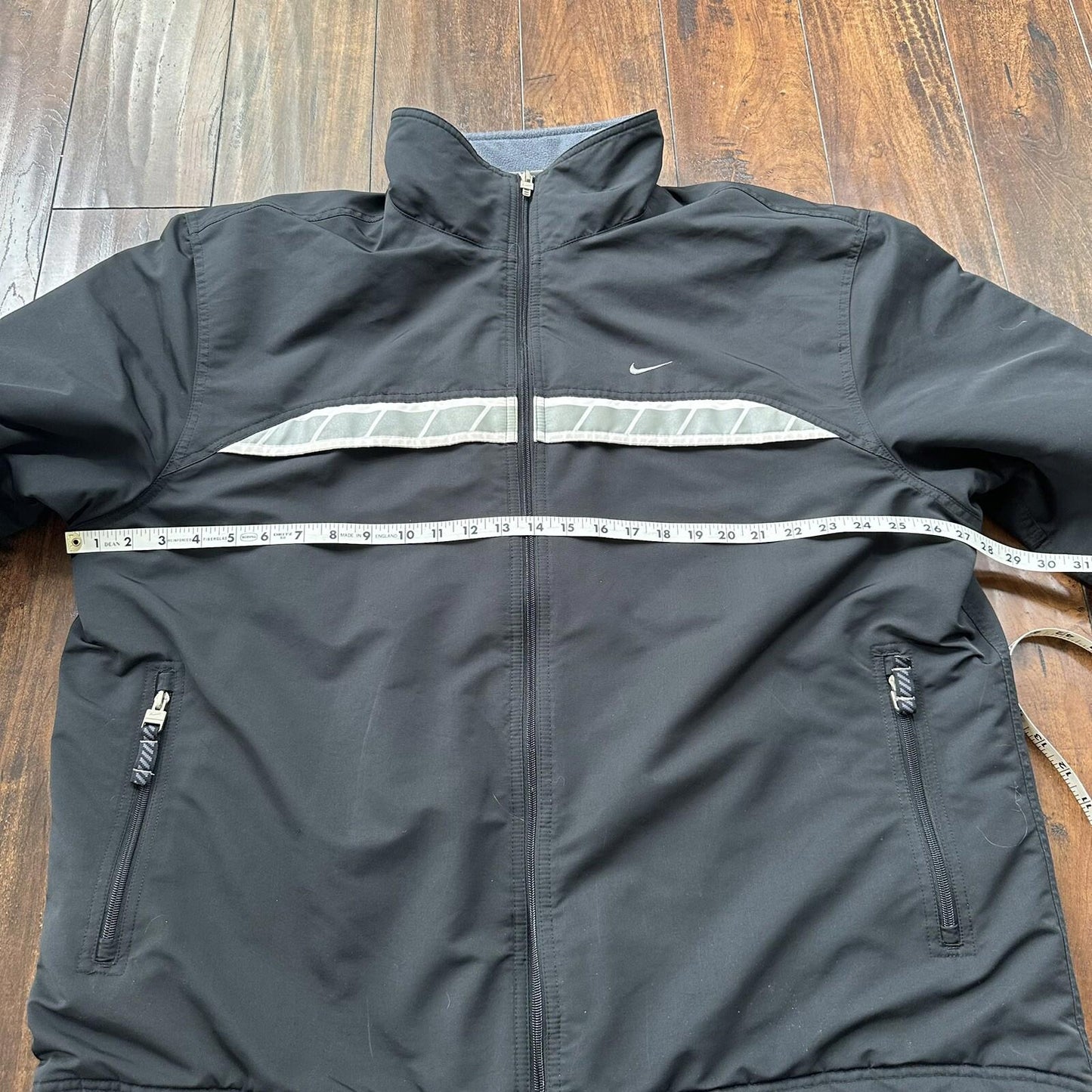 Nike Jacket Adult XL Black Nylon Softshell Fleece Coat 3M Warm Vintage Y2K 90s