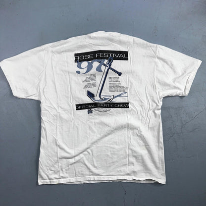 Oneita Portland Oregon 90s VTG T Shirt Single Stitch Compass Hiking Rose 1997