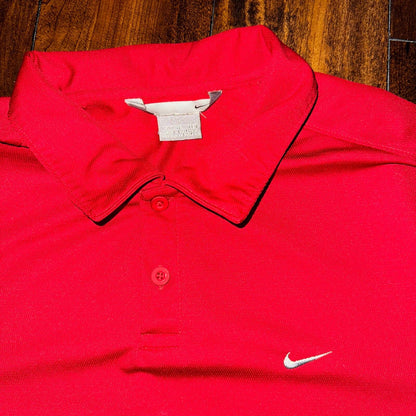 Nike Red Polo XL Vintage T Shirt Basic Y2K 90s Golf Sports Gym
