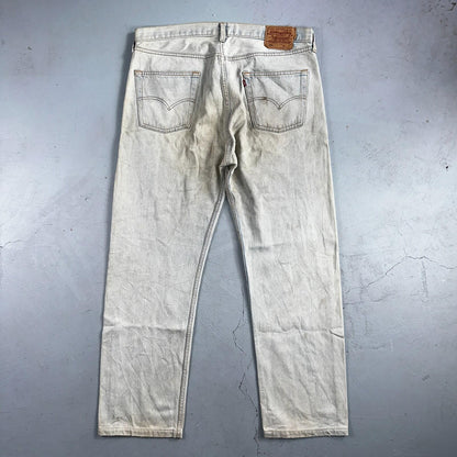 Levis 501 Vintage 90s UK Straight Leg Jeans Blue Light Wash 38x36 Act 37x30