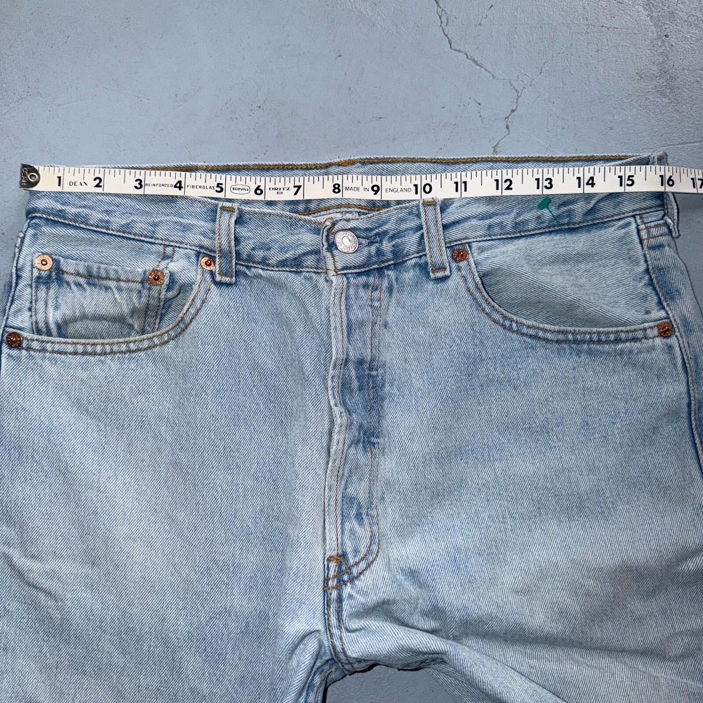 Levis 501 Vintage Y2K 90s XX Straight Leg Jeans Blue Light Wash 34x36 Act 32x29