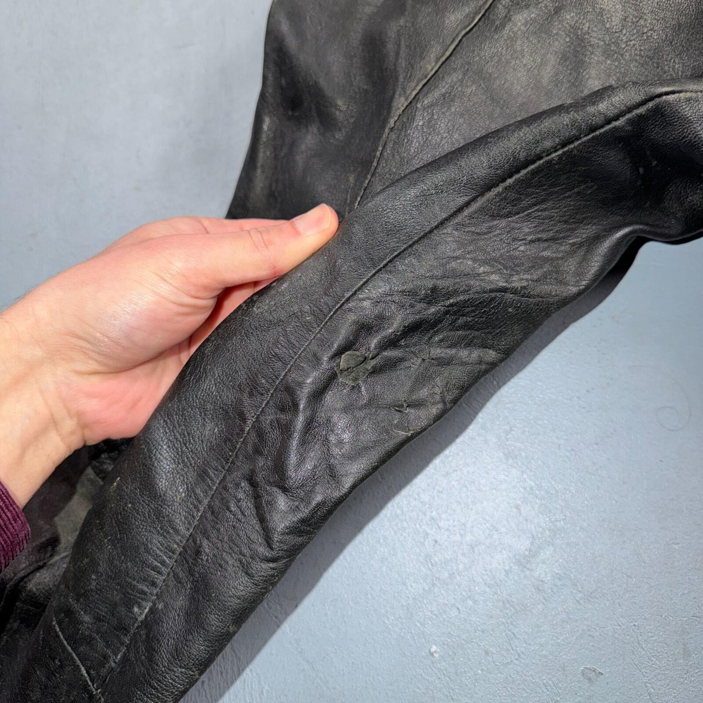 VTG 1950s 1960s Black Leather Motorcycle Pants 31x31 Rockabilly 50s 60s Buco Sty