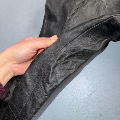 VTG 1950s 1960s Black Leather Motorcycle Pants 31x31 Rockabilly 50s 60s Buco Sty