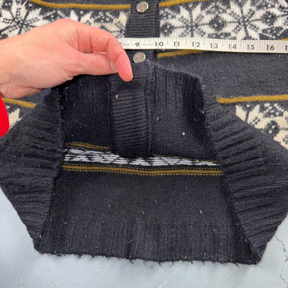 Jantzen Vintage Sweater Pullover Patterned Black Cardigan Size 36 Made USA 60s