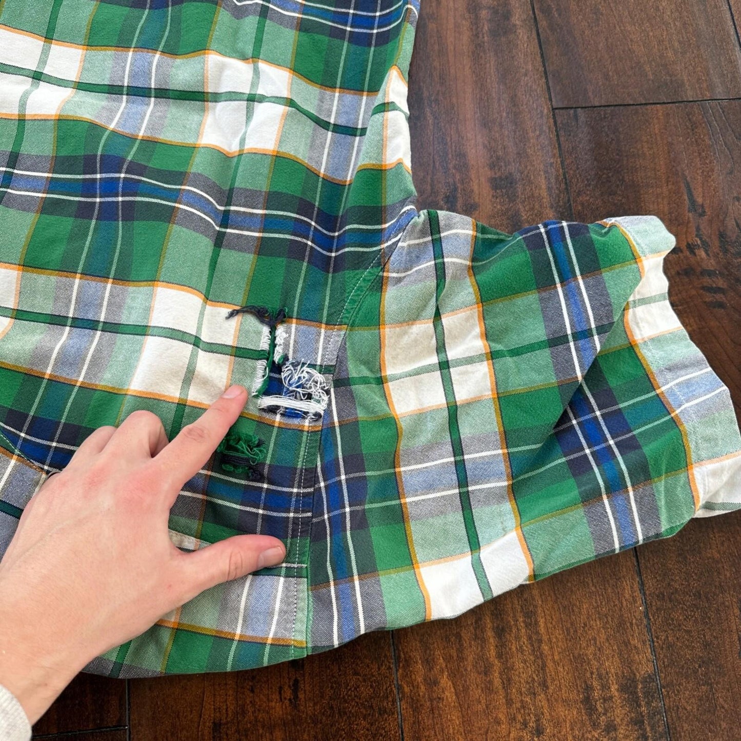 Wrangler Shirt 2XL XXL Green Blue Plaid Cowboy 90s Western Button Casual Mens