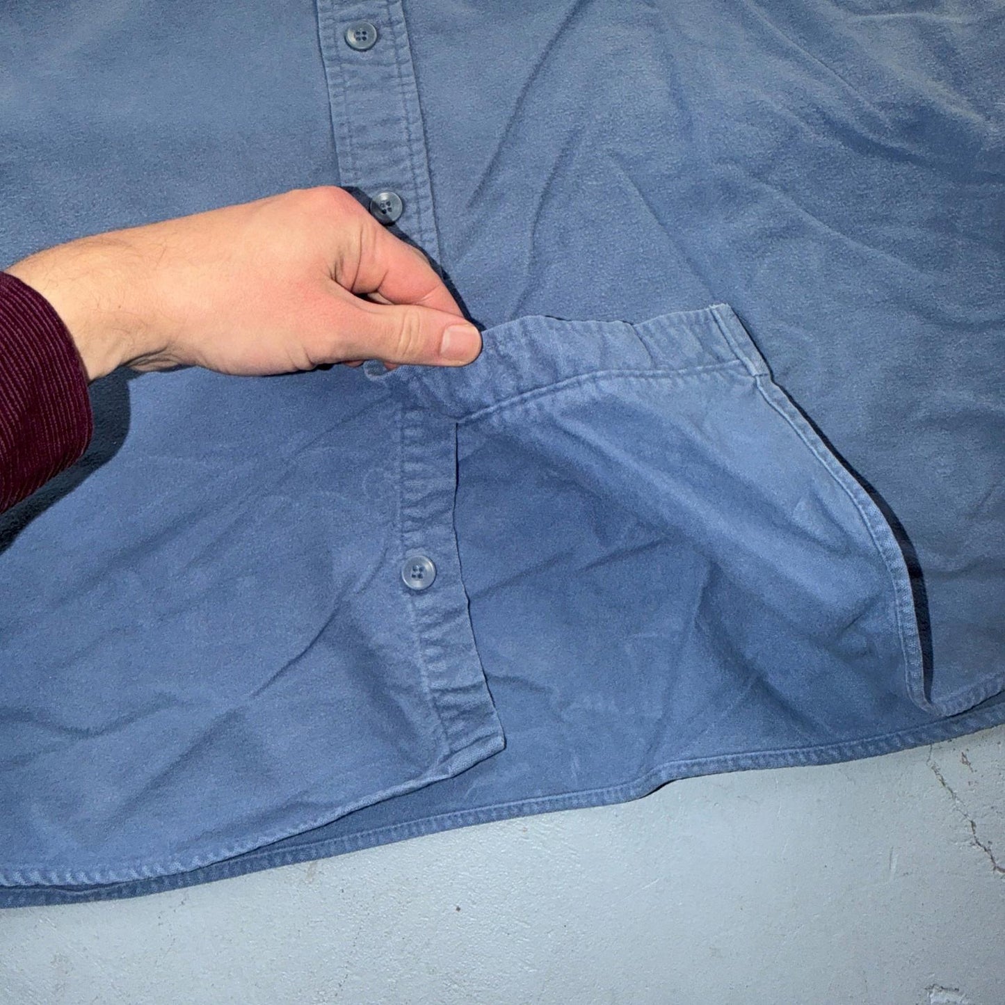 LL Bean VTG Mens XL Chamois Cloth Blue Shirt Soft Cozy Flannel Cotton 90s