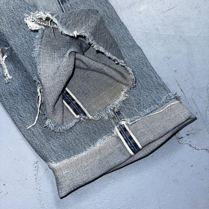 Levis 501 Vintage 80s Redline Selvedge USA XX Jeans Thrashed 36x30 Act 33x26
