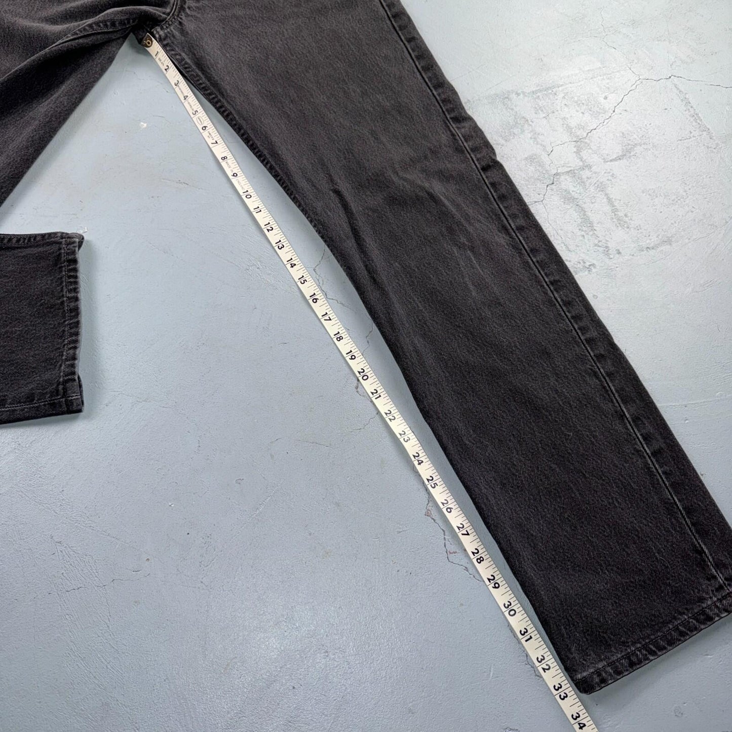 Levis 501 Vintage 90s USA XX Straight Leg Jeans Black Med Wash 34x34 Act 31x33