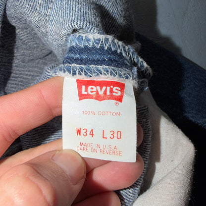 Levis 501 Vintage 80s USA XX Straight Leg Jeans Blue Dark Wash 34x30 Act 32x27