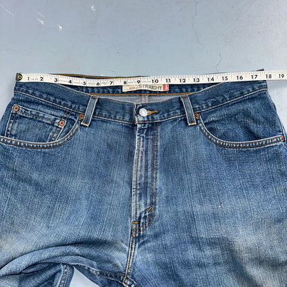 Levis 559 Relaxed Straight Fit Rugged Dark Blue VTG Y2K Denim Jeans Mens 36x32
