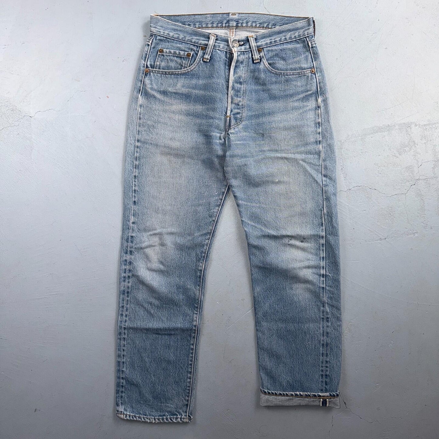 Levis 501 Vintage 80s Redline Selvedge USA XX Jeans Light Wash 30x31 Act 29x27