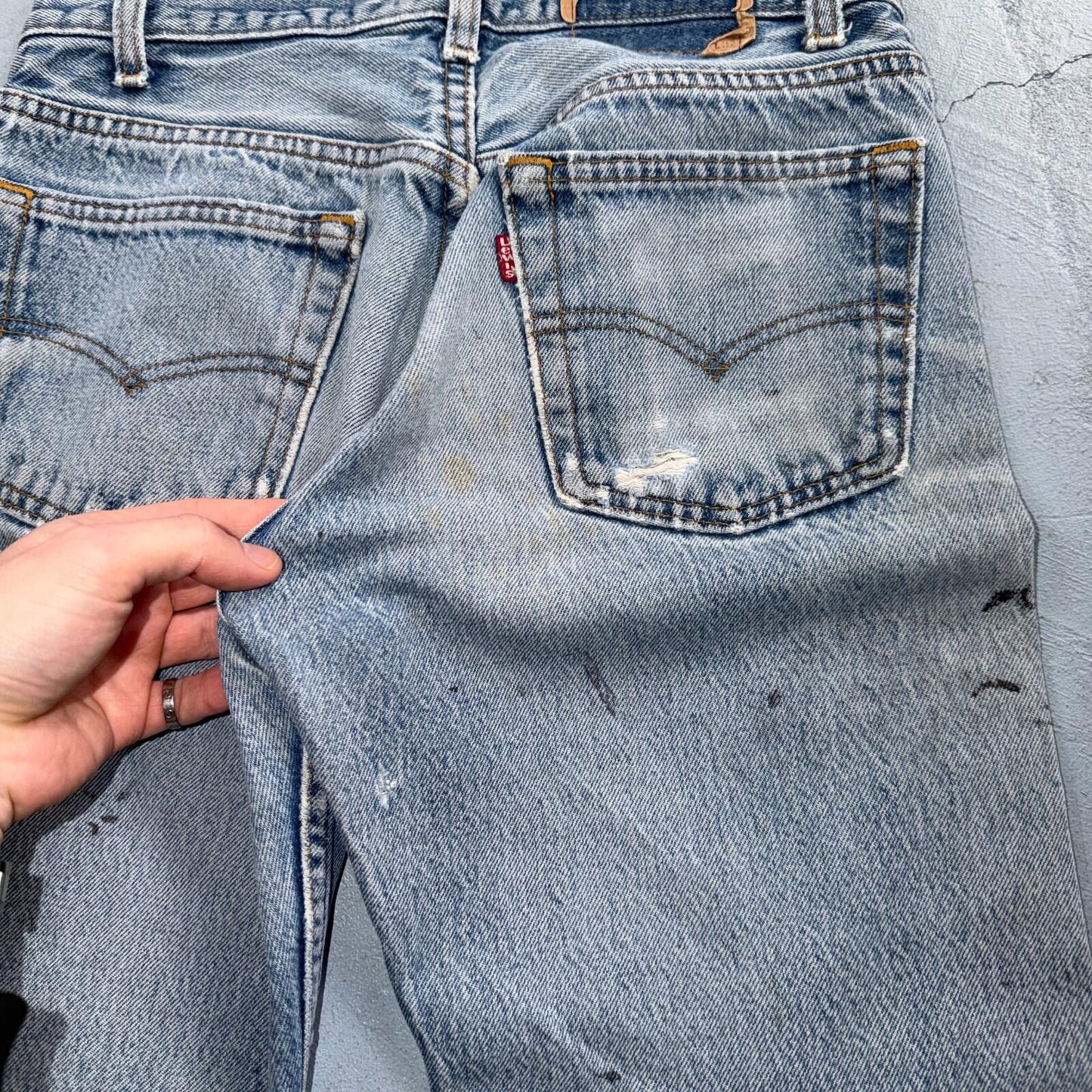 Levis 501 Vintage 90s USA XX Straight Leg Jeans Blue Light Wash 29x32 Act 28x28