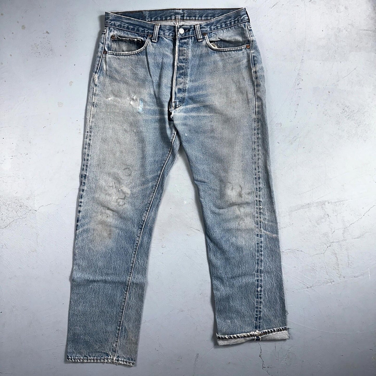Levis 501 Vintage 80s Redline Selvedge USA XX Jeans Light Wash 36x36 Act 33x32