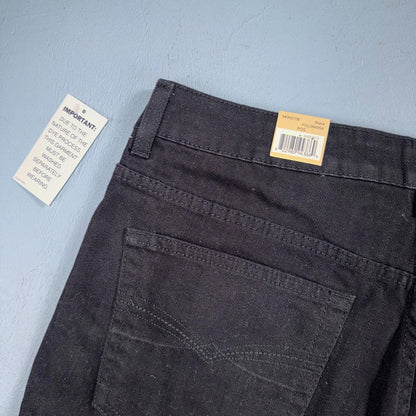 Faded Glory Classic Jeans Women's Size 12 Black Solid Straight Leg Stretch New