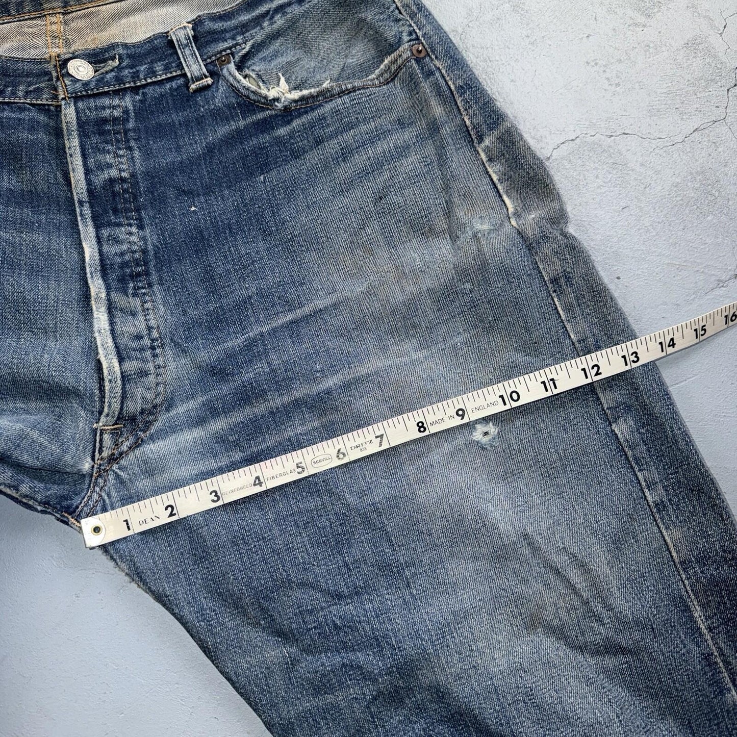 Levis 501 Big E Vintage 60s Redline Selvedge USA XX 1960s Jeans 66 Act 36x26