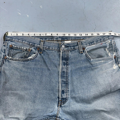 Levis 501 Vintage 90s Mexico Straight Leg Jeans 38x30 Y2K Light Wash Act 37x29