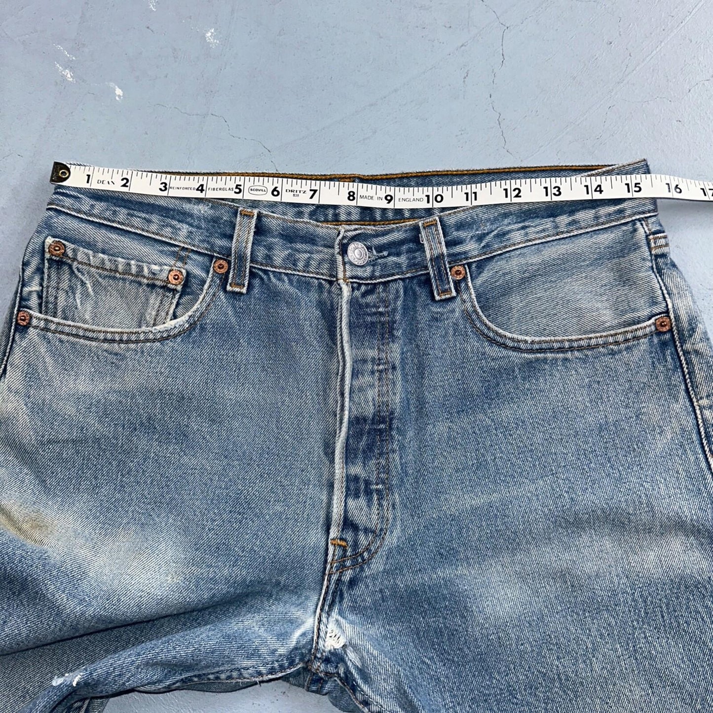 Levis 501 Vintage 90s XX Straight Leg Jeans Blue Light Wash 33x32 Act 31x24