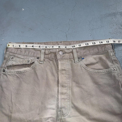 Levis 501 Vintage 90s USA XX Straight Leg Jeans Beige Light Wash 34x32 Act 31x29
