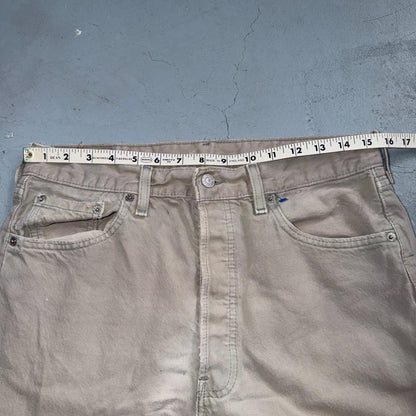 Levis 501 Vintage 90s USA XX Straight Leg Jeans Beige Light Wash 34x32 Act 31x29