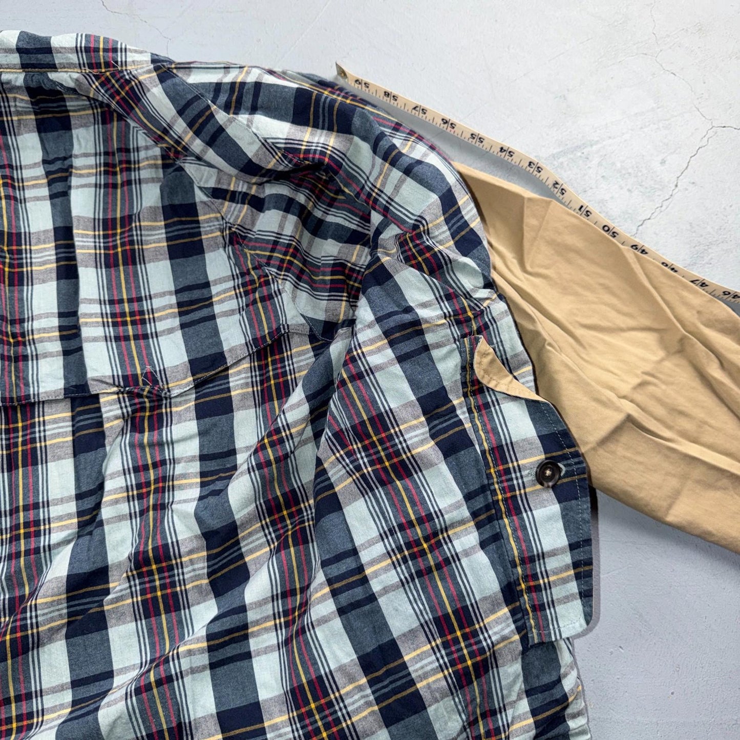 Polo Ralph Lauren Vintage Reversible Plaid Tan Jacket Coat Cotton M Rare 90s
