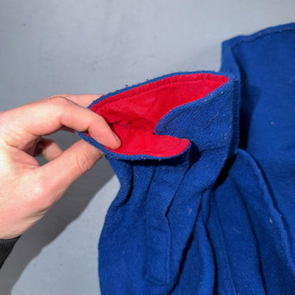 VTG Woolrich Blue Red Basic Plain Wool Flannel Shirt Jacket Men M 70s 80s USA