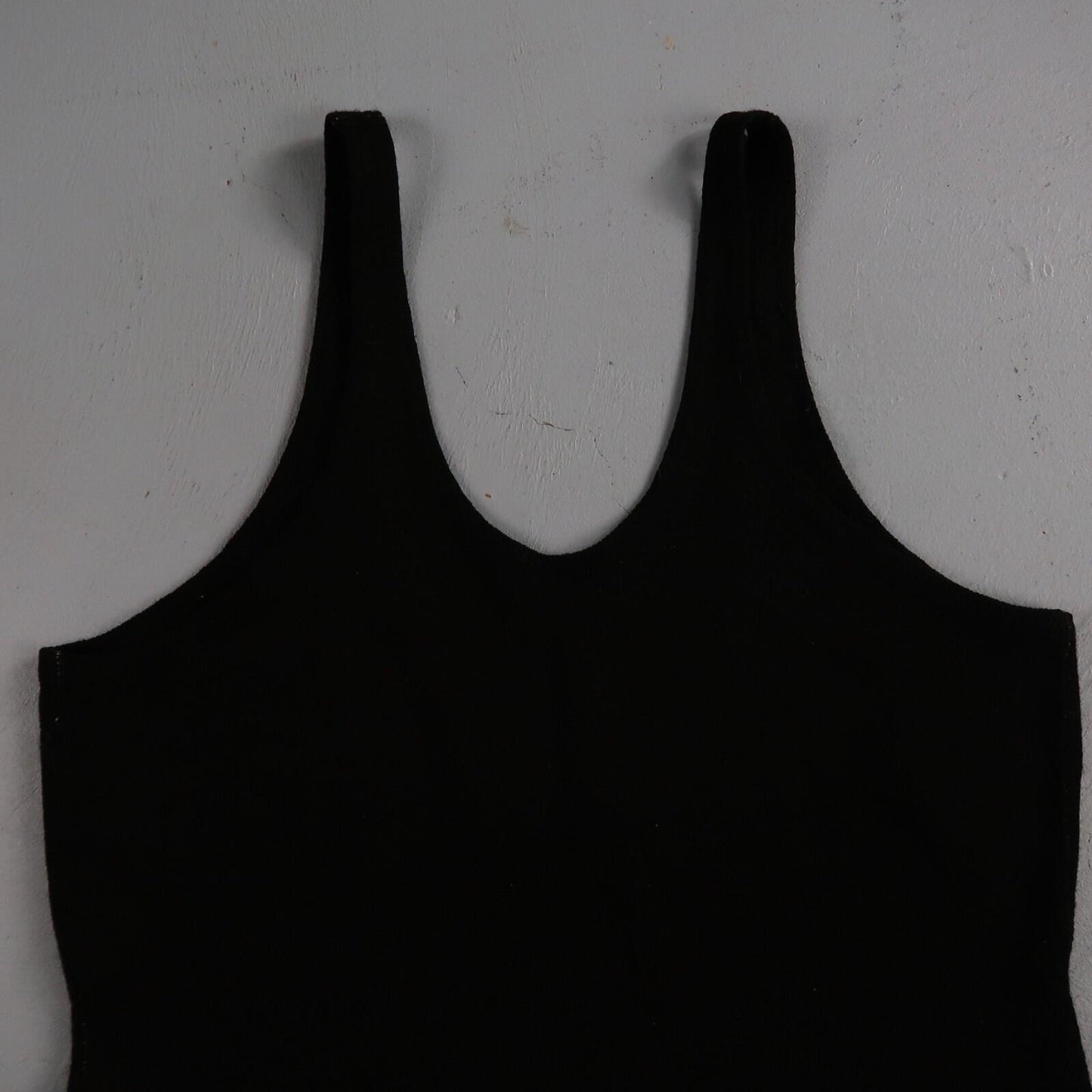 Antique 1920s Black Solid Wool Bathing Suit Women Swimsuit Art Deco 20s 30s