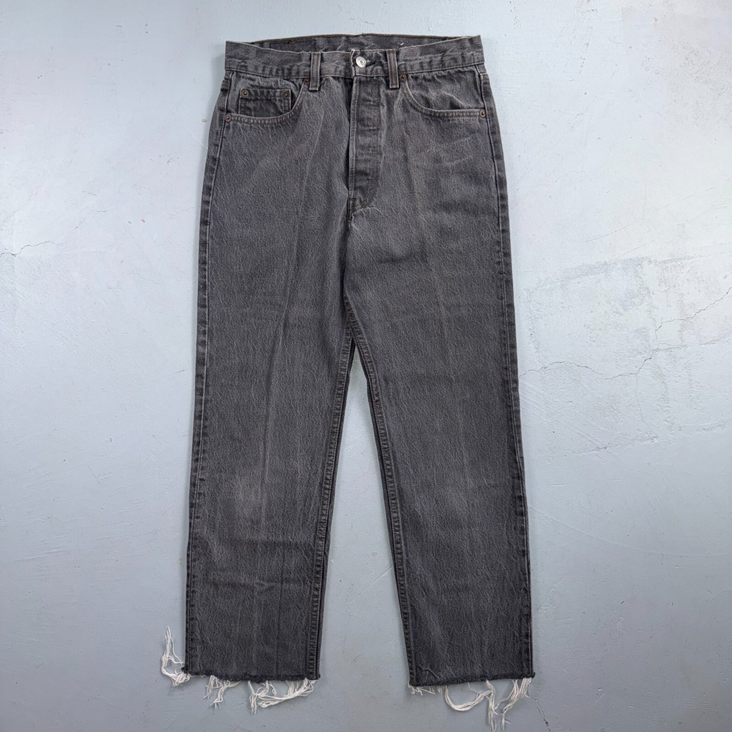 Levis 501 Vintage 80s USA XX Straight Leg Jeans Black Light Wash 30x32 Act 28x26
