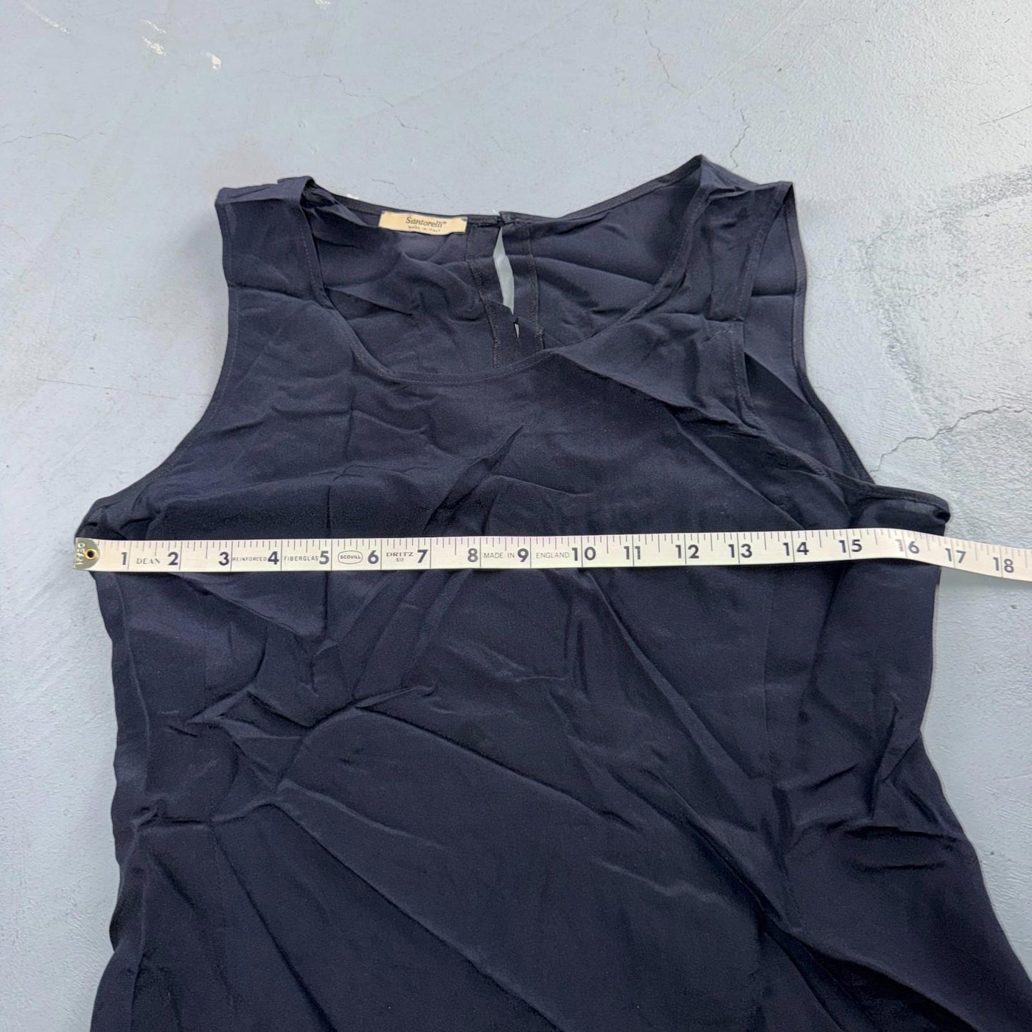 Santorelli Women Black Sleeveless Blouse Top Small Italy Basic Navy Italy
