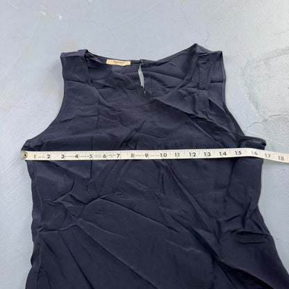 Santorelli Women Black Sleeveless Blouse Top Small Italy Basic Navy Italy