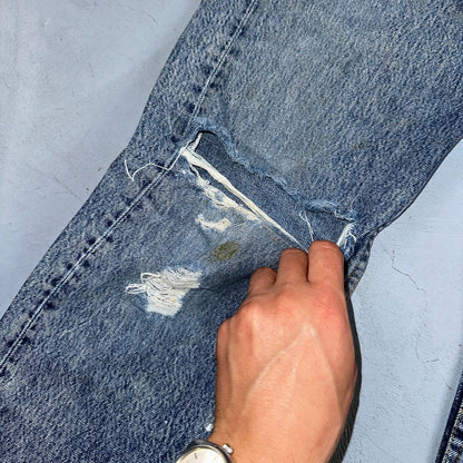 Levis 501 Vintage 80s USA XX Straight Leg Jeans Blue Light Wash 31x34 Act 30x32
