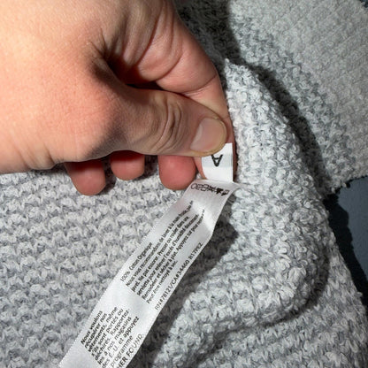 Eileen Fisher 100% Organic Cotton Oversized Sweater Size XS Grey White