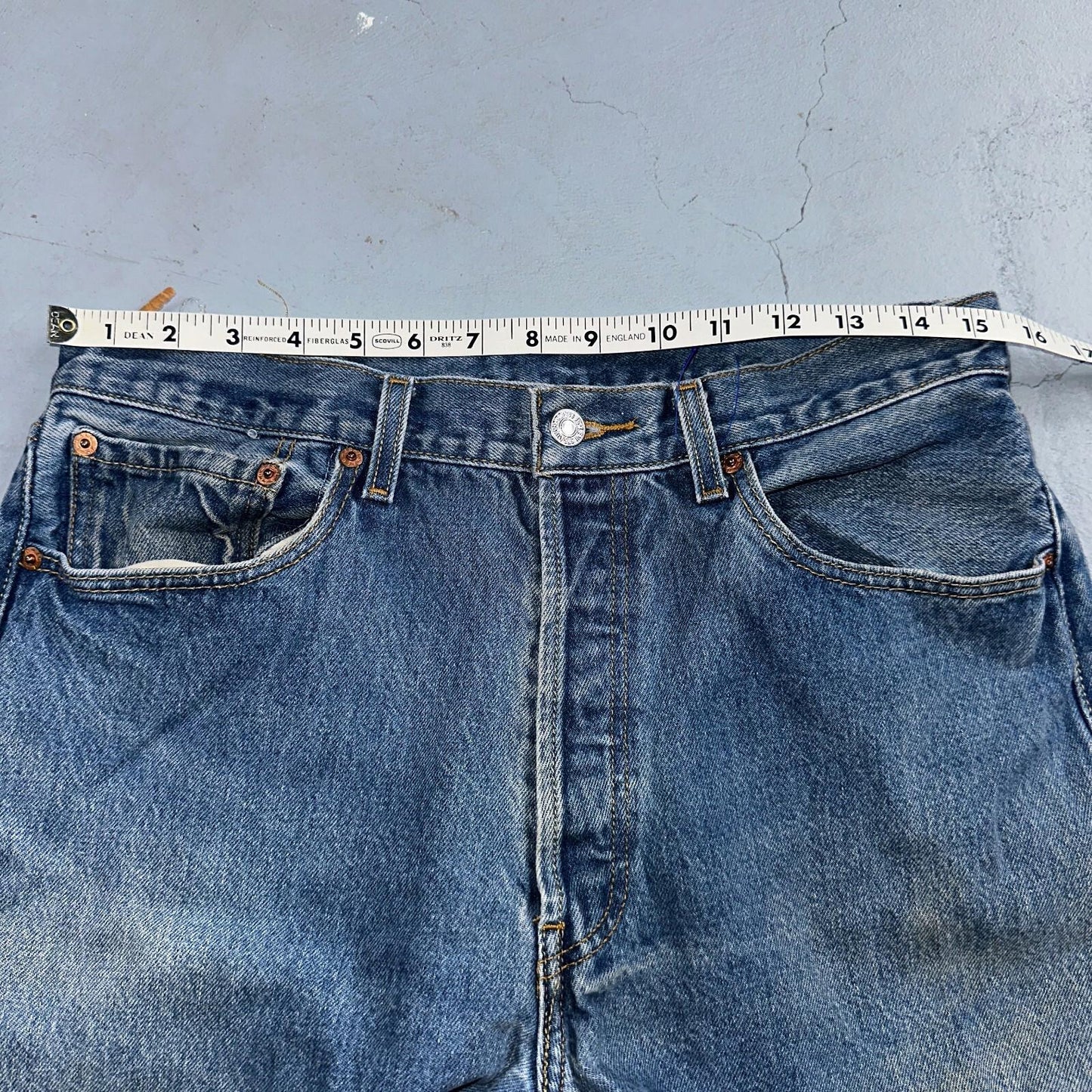 Levis 501 Vintage Y2K XX Straight Leg Jeans 90s Blue Med Wash 34x36 Act 31x31