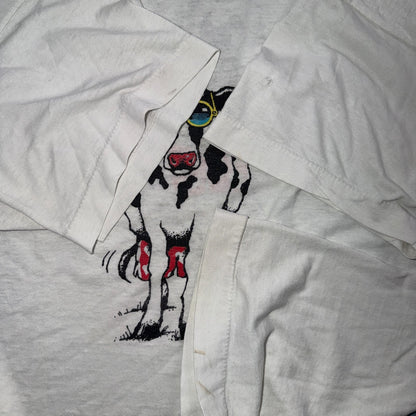 Cow Mooning Novelty Graphic Tee 80s VTG T Shirt 1980s Funny Joke Animals Thin