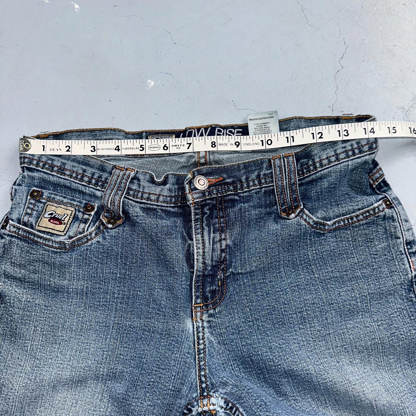 VINTAGE Cruel Girl Jeans Womens 9 Long Regular Low Rise Wide Leg Med Wash Denim