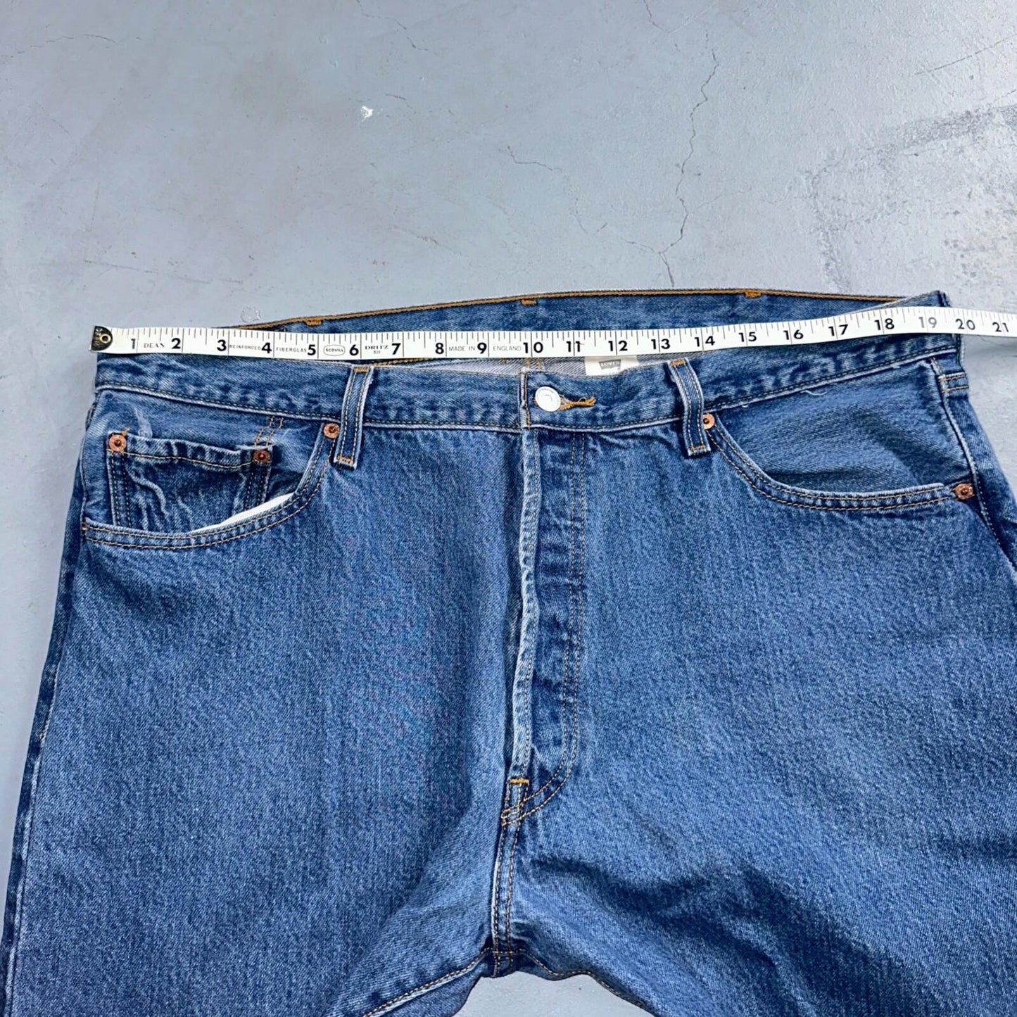 Levis 501 Vintage Y2K XX Straight Leg Jeans Blue Med Wash 42x32 Act 39x28