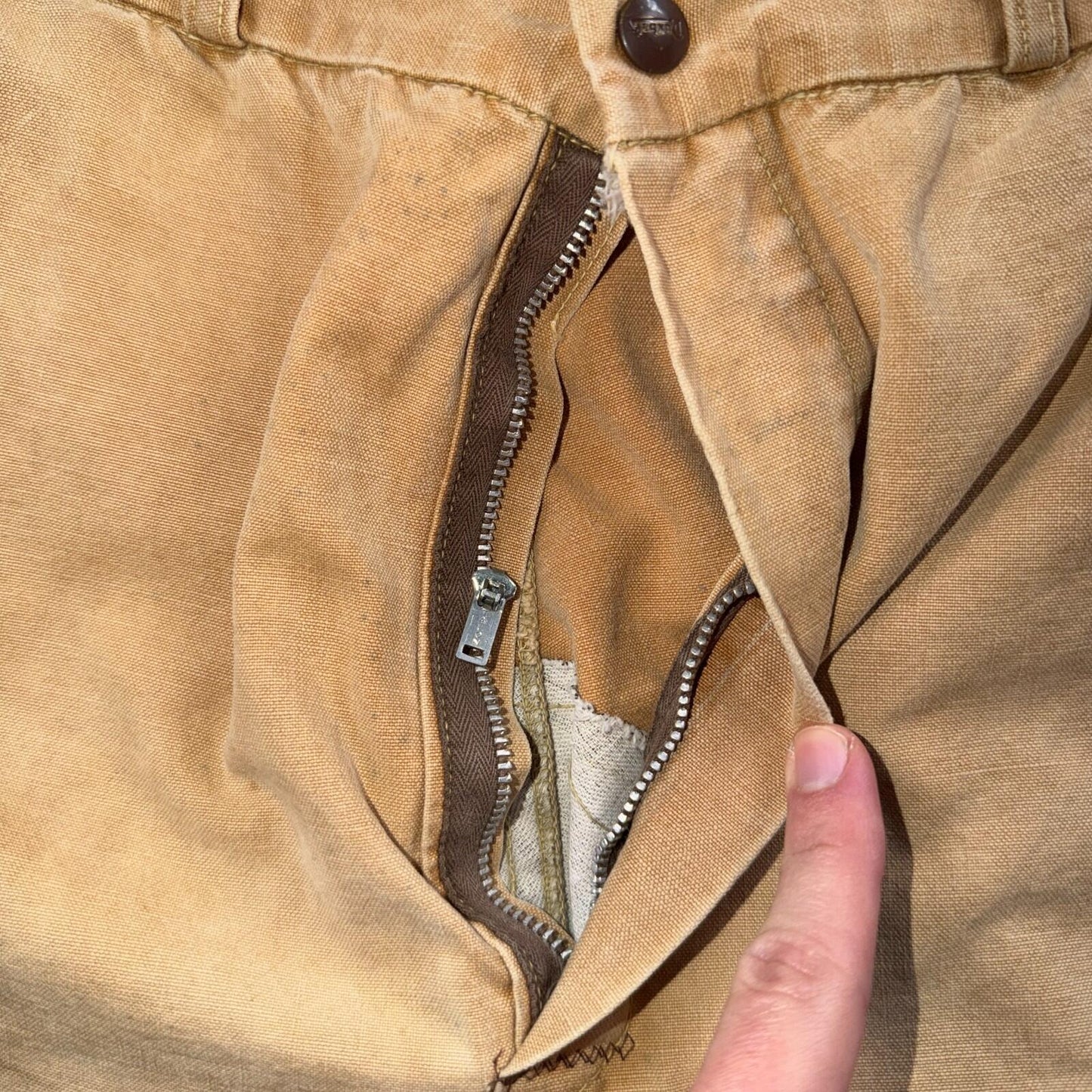 VTG 50s 60s Duxback Pants Falcon 28x27 Khaki Casual Creased Outdoor Rockabilly