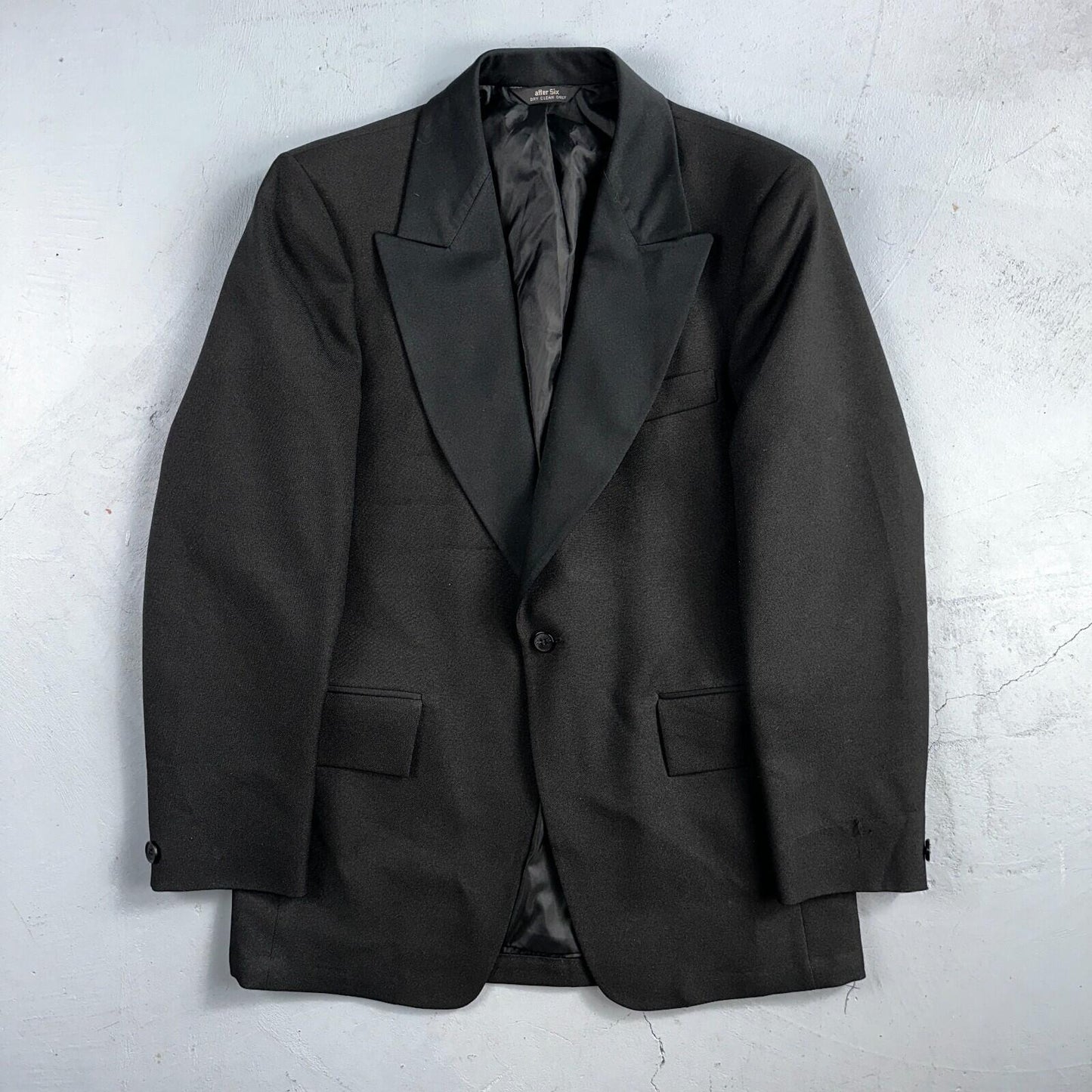 Vintage 60s After Six Mens 40R Prom Tuxedo Suit Rockabilly Jacket Black USA