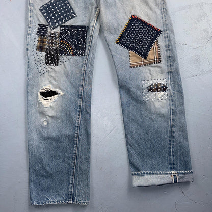Levis 501 Vintage 80s Redline Selvedge USA XX Jeans Light Wash 34x32 Act 32x30