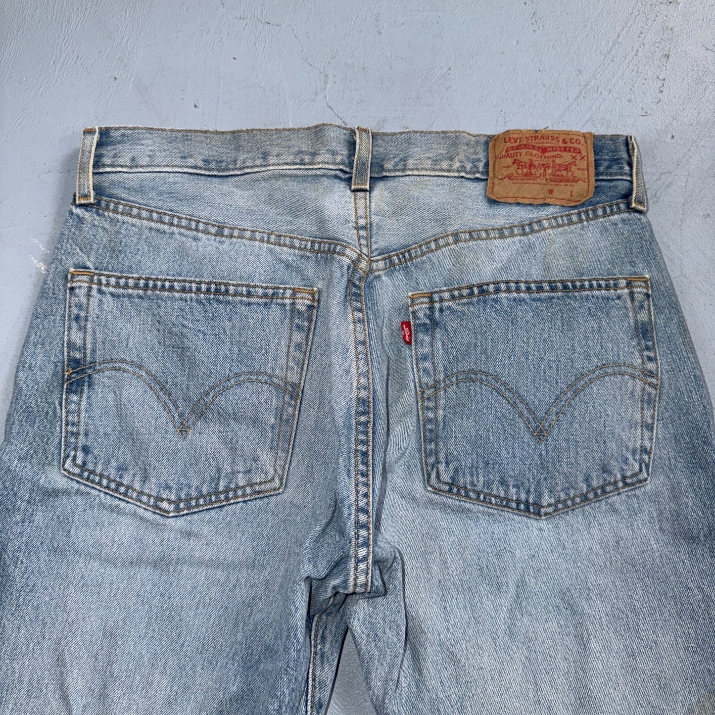 Levis 501 Vintage Y2K 90s XX Straight Leg Jeans Blue Light Wash 33x34 Act 32x32
