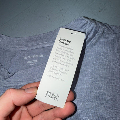 Eileen Fisher NWT $128 Top Size XS Organic Linen Blend Pale Purple Lightweight