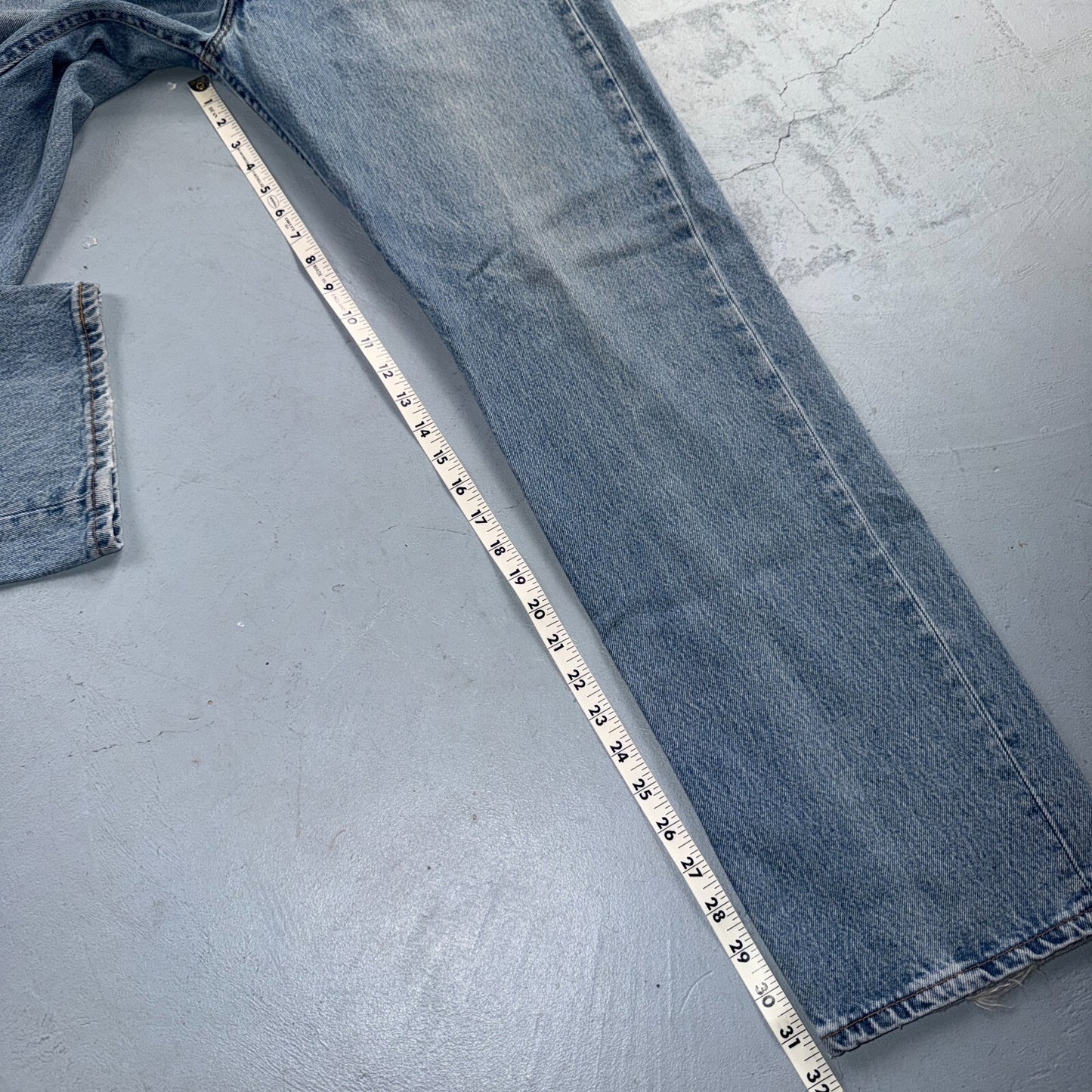 Levis 501 Vintage 90s USA XX Straight Leg Jeans Blue Light Wash 36x32 Act 35x31